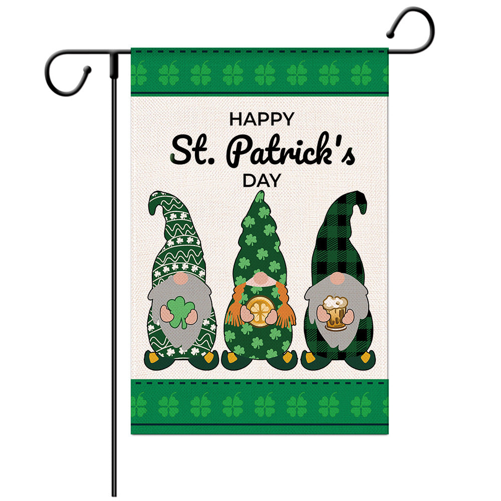 St Patrick's Day Welcome Flag -  Garden Flag - Yard Flag Designs - Illustration