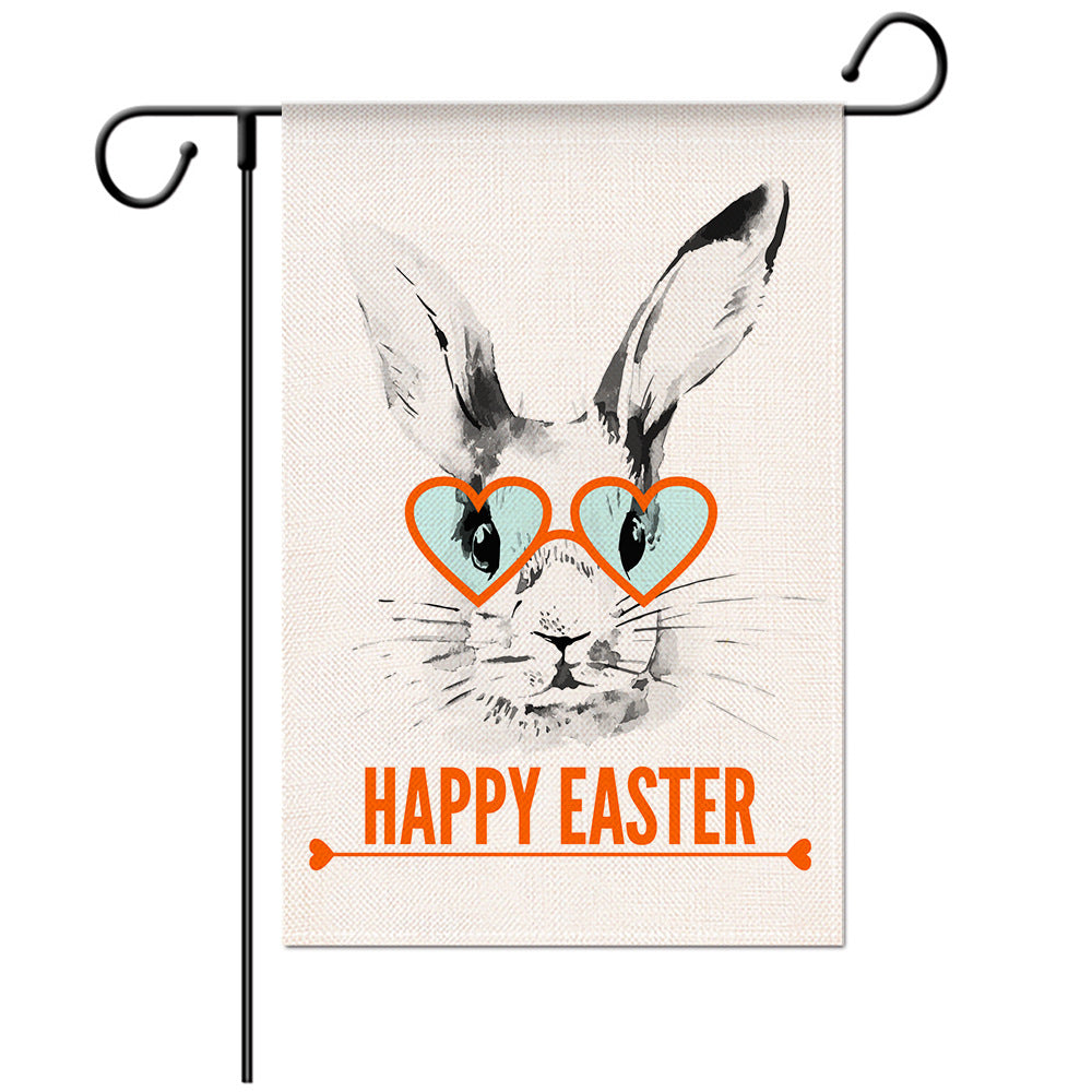 Easter Welcome Flag - Bunny Garden Flag - Yard Flag Designs - Illustration