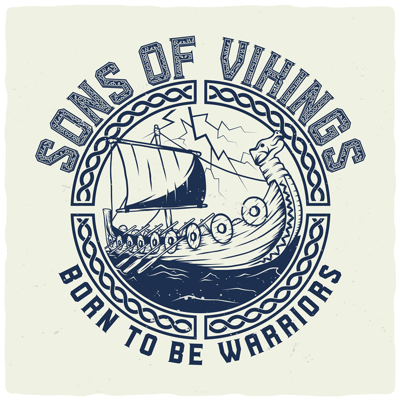 Maquettes de logos de pirates - Bateau viking - Logo vectoriel du fils des vikings