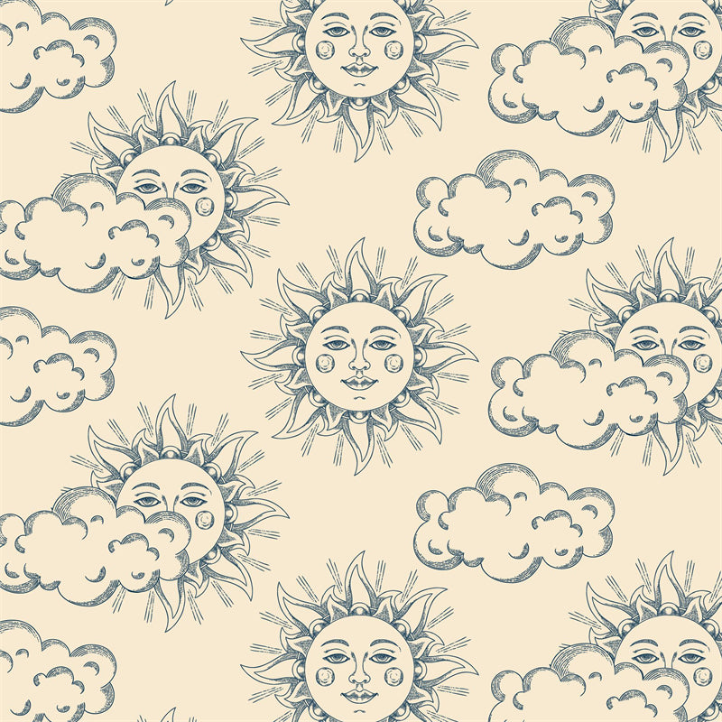 Vintage Sun set sunrise Sun with face elements - Clip - Icon - 