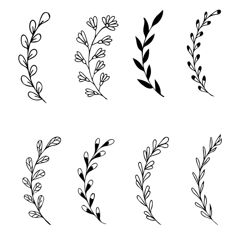 Branche et couronne dessinées à la main, téléchargement gratuit - Illustration Décor PNG/PSD/JPG