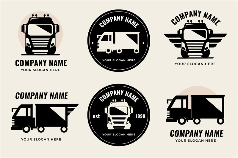 Éléments de transport et de livraison - Illustrations vectorielles - Logo, drapeau, publicité commerciale - Png