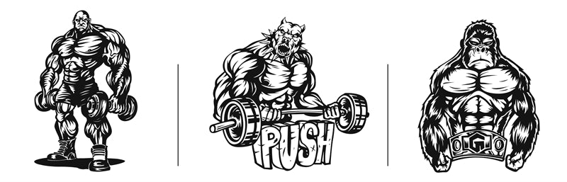 Muscle - GYM CLUB- FITNESS -HEALTHY BODY BUILDING -LOGO IMAGE VECTOR 