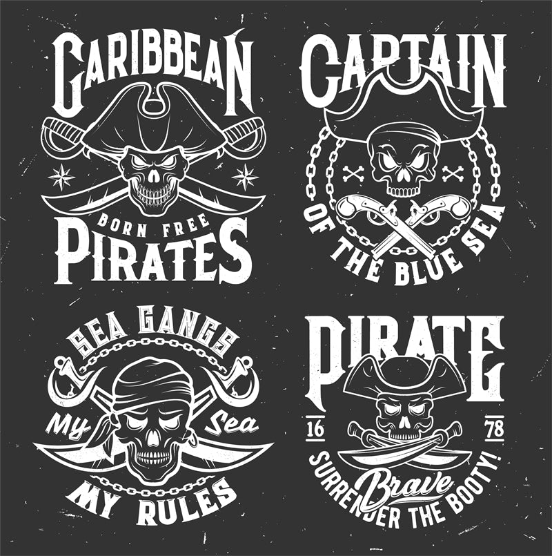 Maquettes de logos de pirates - Bateau viking - Logo vectoriel du fils des vikings