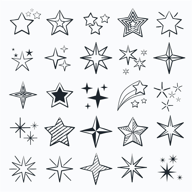 Éléments d'étoiles - Vintage - Vecteur - Ornements d'étoiles - Décoration