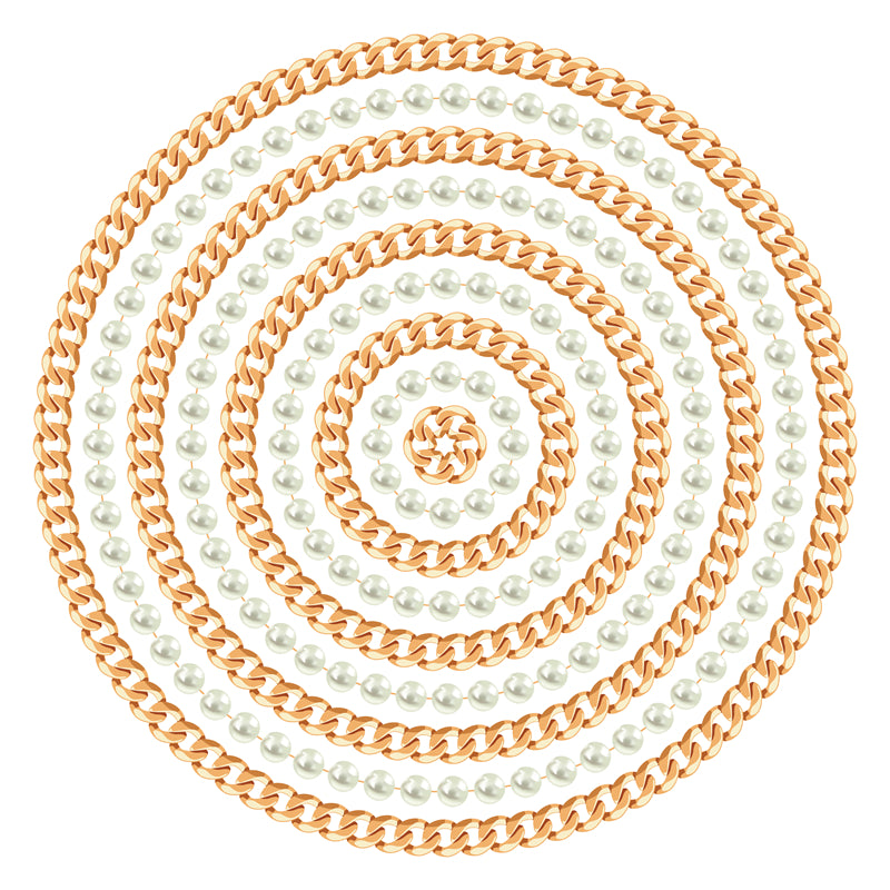 Gold Chain Illustration - Necklace - Vector Image Download   