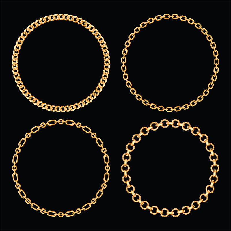 Gold Chain Illustration - Necklace - Vector Image Download   