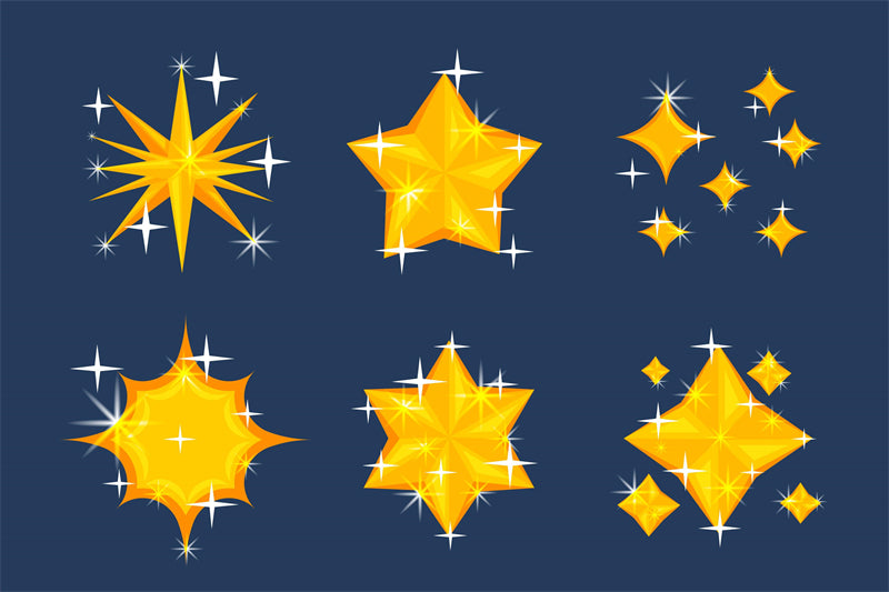 Éléments d'étoiles - Vintage - Vecteur - Ornements d'étoiles - Décoration