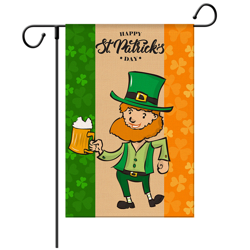 St Patrick's Day Welcome Flag -  Garden Flag - Yard Flag Designs - Illustration