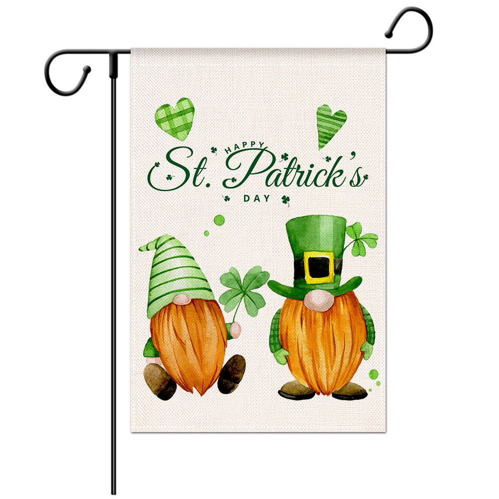 St Patrick's Day Welcome Flag -  Garden Flag - Yard Flag Designs - Illustration