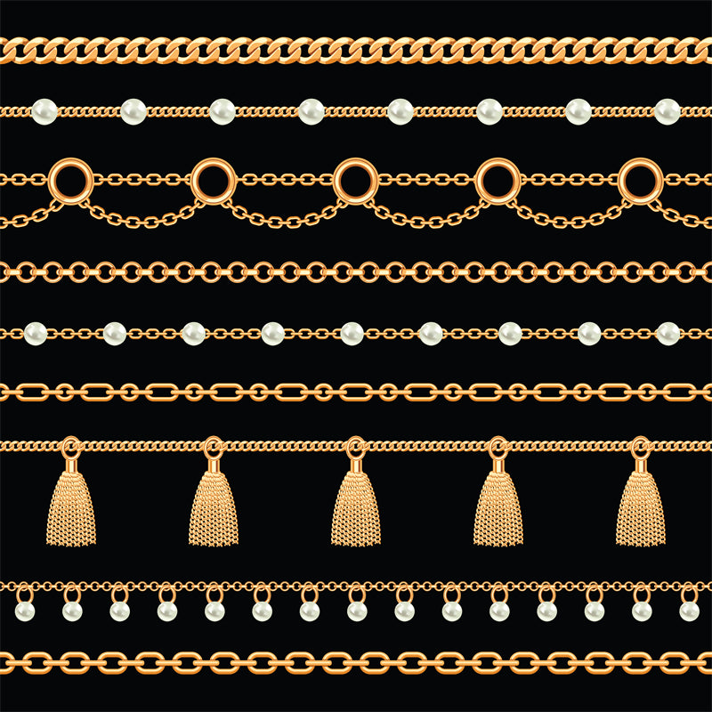 Gold Chain Illustration - Necklace - Vector Image Download   