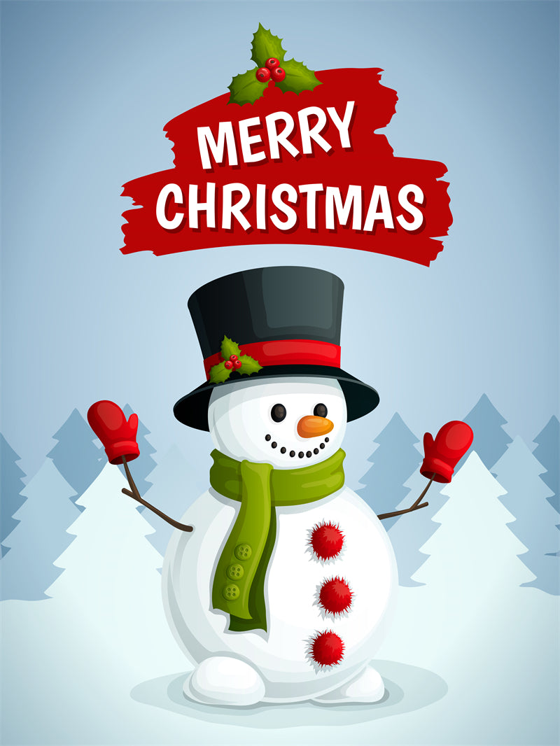 Bonhomme de neige d'hiver, saison de Noël, fond dessiné à la main - Téléchargement gratuit au format PNG/PSD/JPG