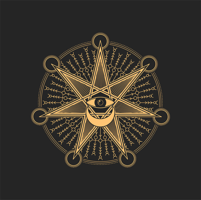 Pyramide des yeux omniscients – L'œil de Dieu – Illustration – Éléments de logo – Vecteur