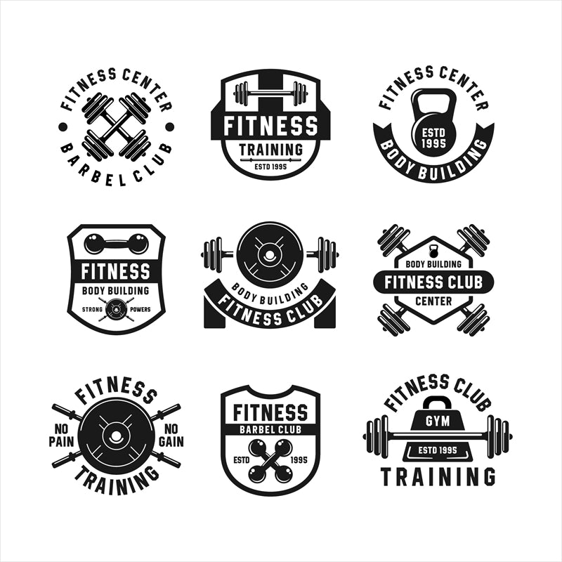 Muscle - GYM CLUB- FITNESS -HEALTHY BODY BUILDING -LOGO IMAGE VECTOR 