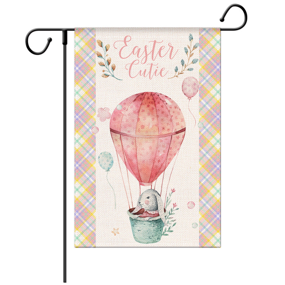 Easter Welcome Flag - Bunny Garden Flag - Yard Flag Designs - Illustration