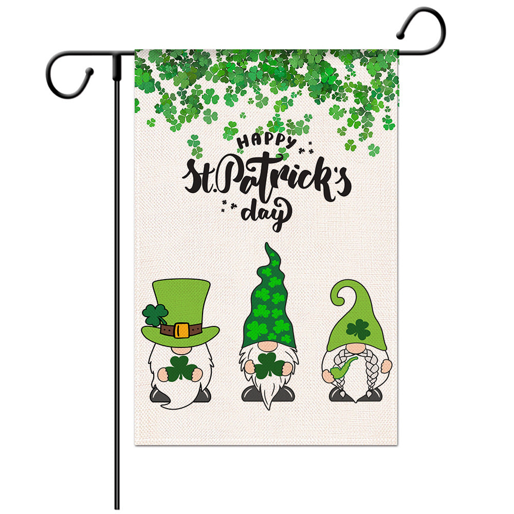 St Patrick's Day Welcome Flag -  Garden Flag - Yard Flag Designs - Illustration