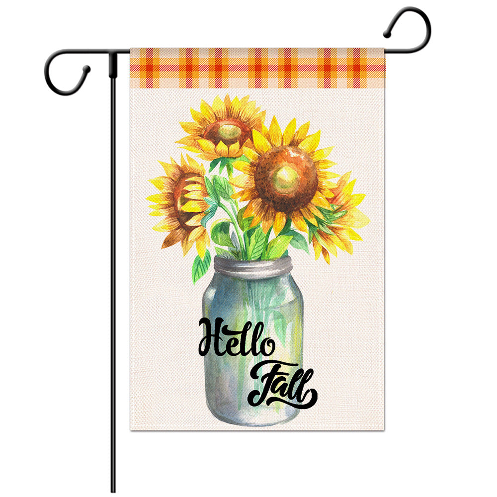 Spring Welcome Flag -Seasonal Garden Flag - Yard Flag Designs - Illustration