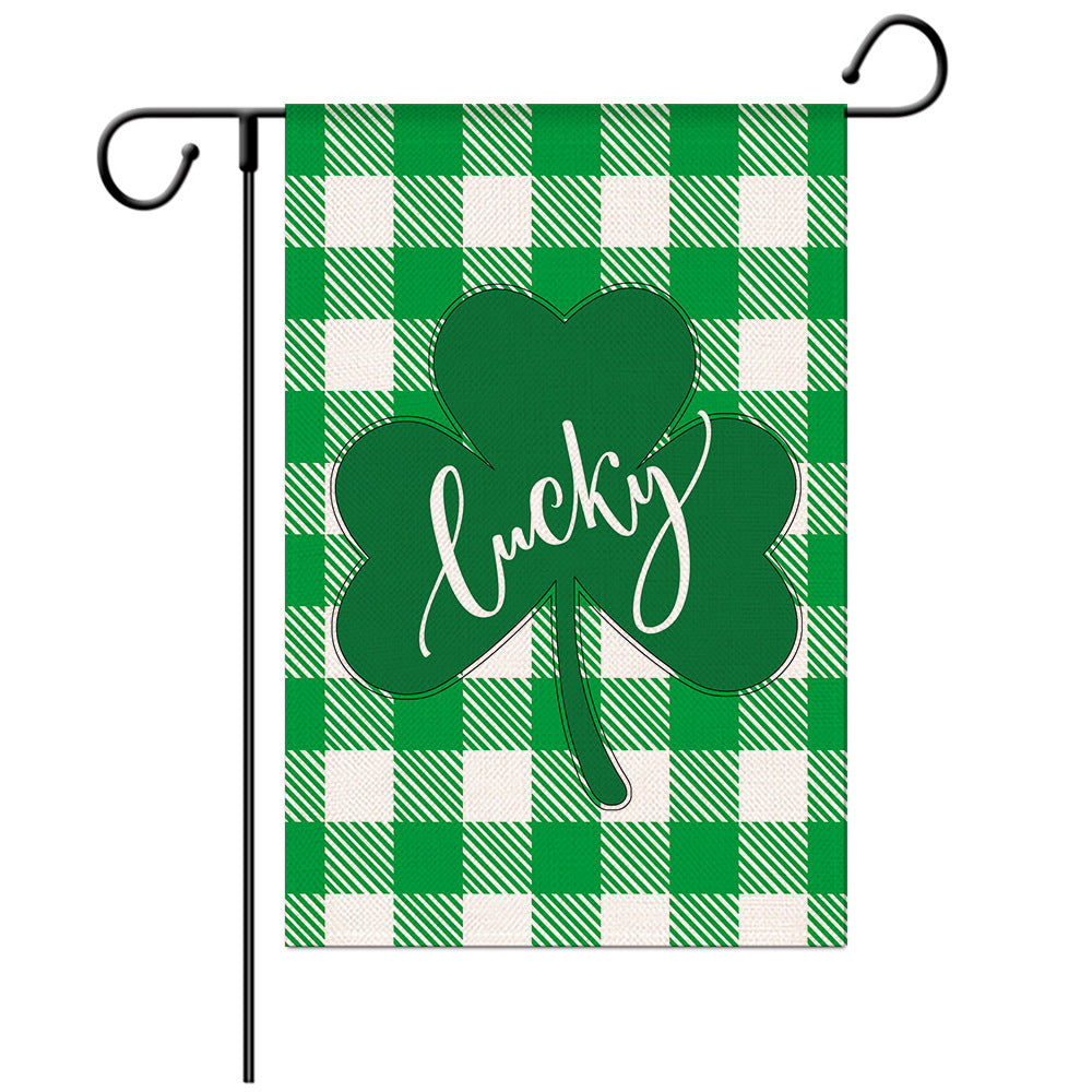 St Patrick's Day Welcome Flag -  Garden Flag - Yard Flag Designs - Illustration