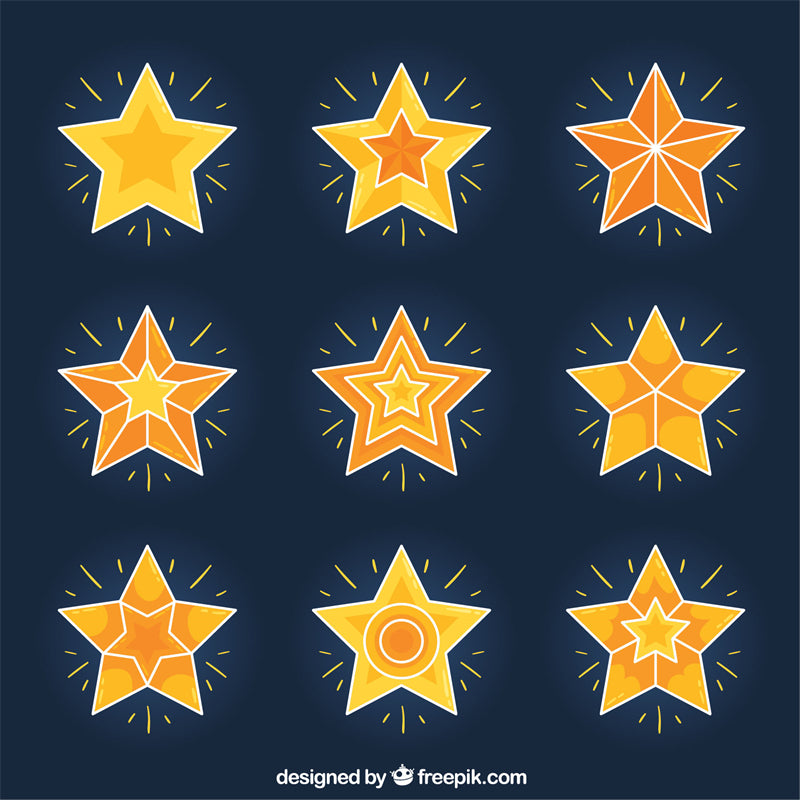 Éléments d'étoiles - Vintage - Vecteur - Ornements d'étoiles - Décoration