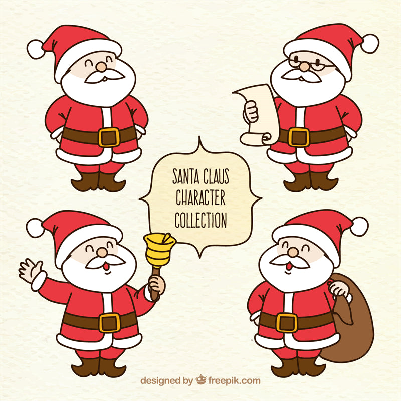 Éléments du Père Noël dessinés à la main - Vecteur - Illustration - Téléchargement gratuit - Dessin animé