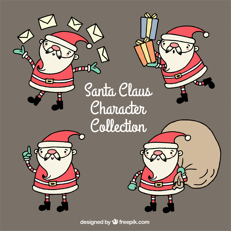 Éléments du Père Noël dessinés à la main - Vecteur - Illustration - Téléchargement gratuit - Dessin animé