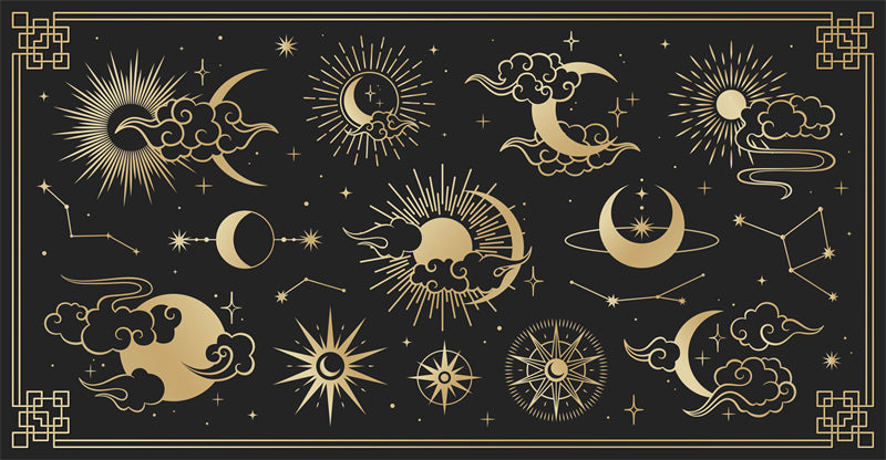 Collection Vintage Moon Set - Icônes - Éléments - Vecteur - Clair de lune