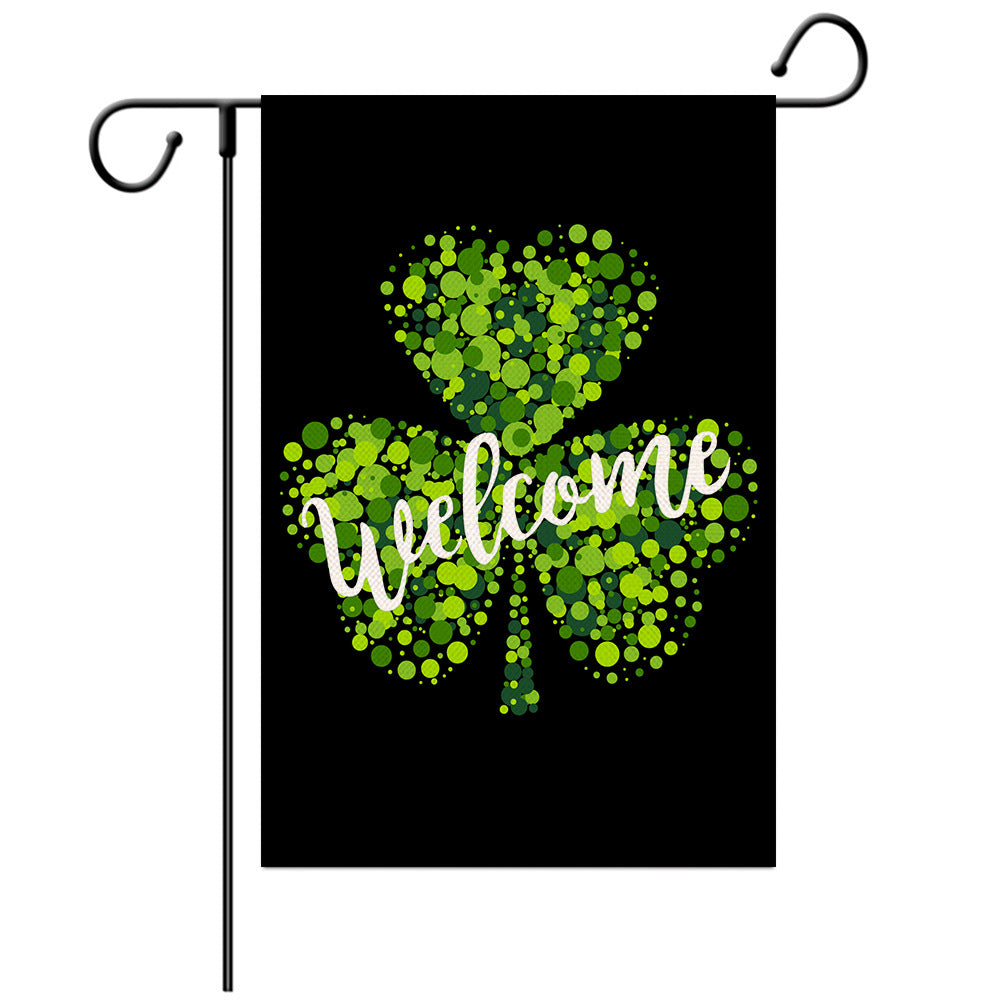 St Patrick's Day Welcome Flag -  Garden Flag - Yard Flag Designs - Illustration