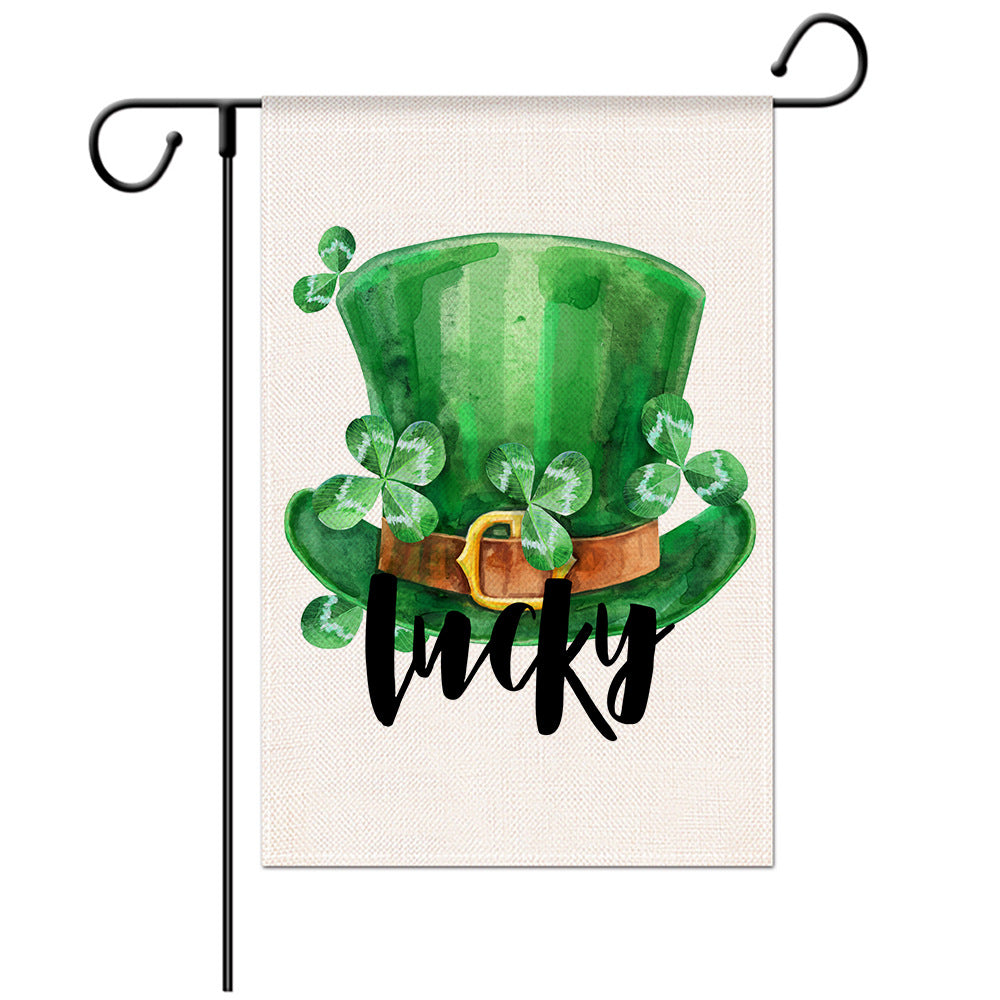 St Patrick's Day Welcome Flag -  Garden Flag - Yard Flag Designs - Illustration