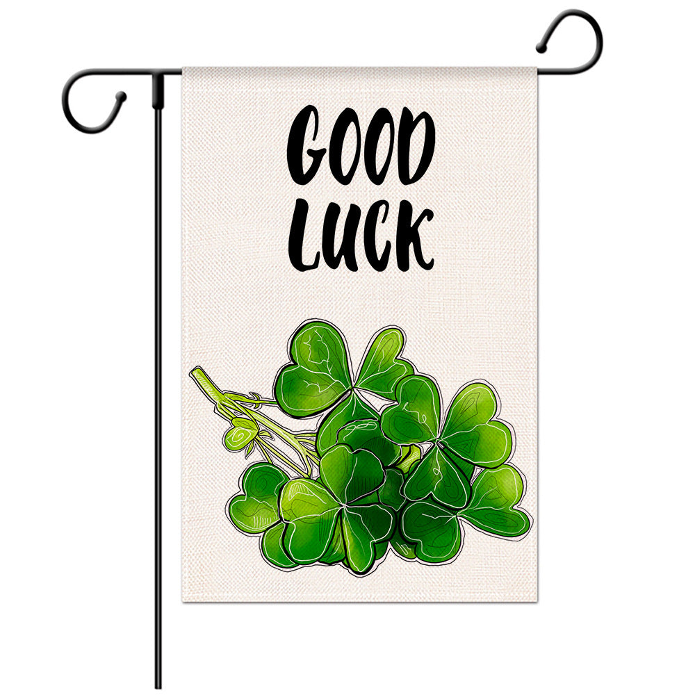 St Patrick's Day Welcome Flag -  Garden Flag - Yard Flag Designs - Illustration