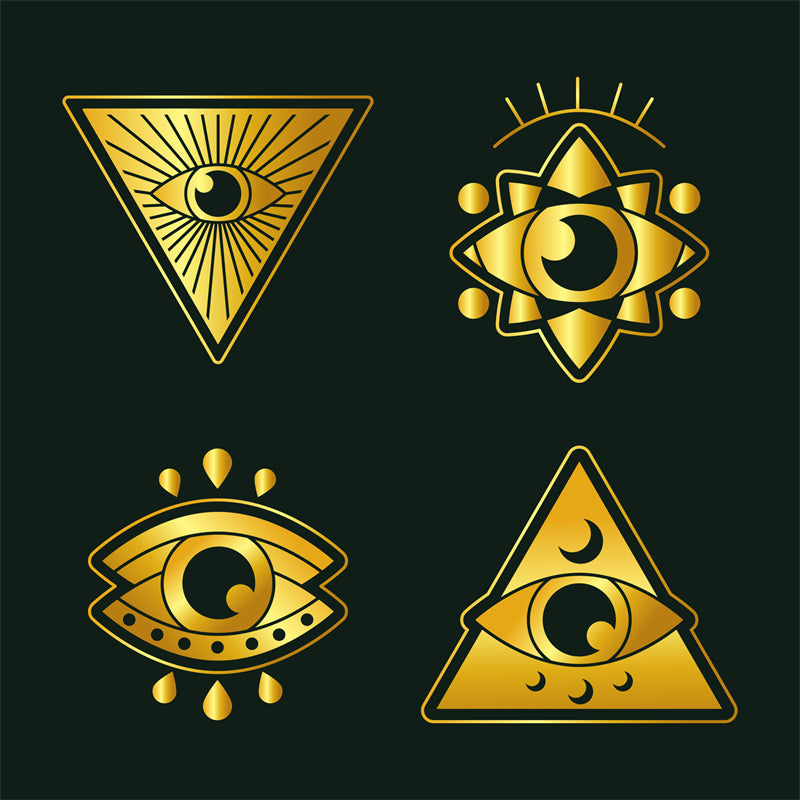 Pyramide des yeux omniscients – L'œil de Dieu – Illustration – Éléments de logo – Vecteur