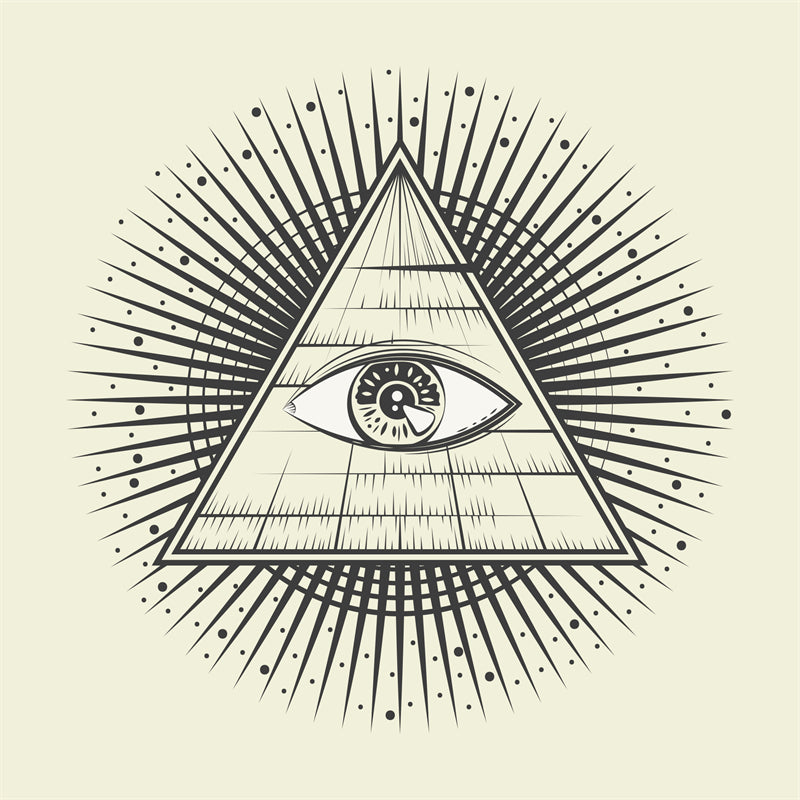 Pyramide des yeux omniscients – L'œil de Dieu – Illustration – Éléments de logo – Vecteur