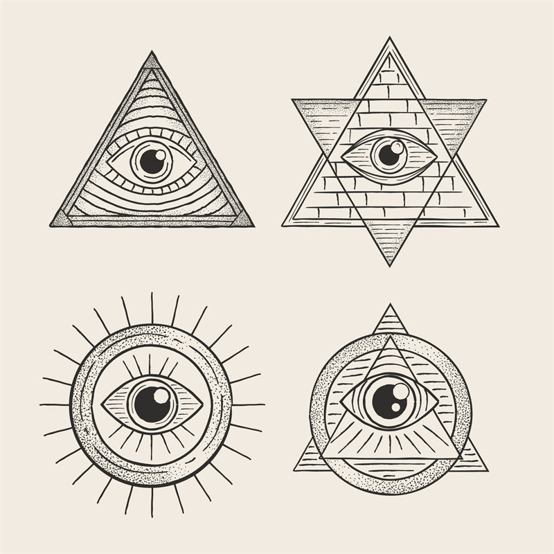 Pyramide des yeux omniscients – L'œil de Dieu – Illustration – Éléments de logo – Vecteur