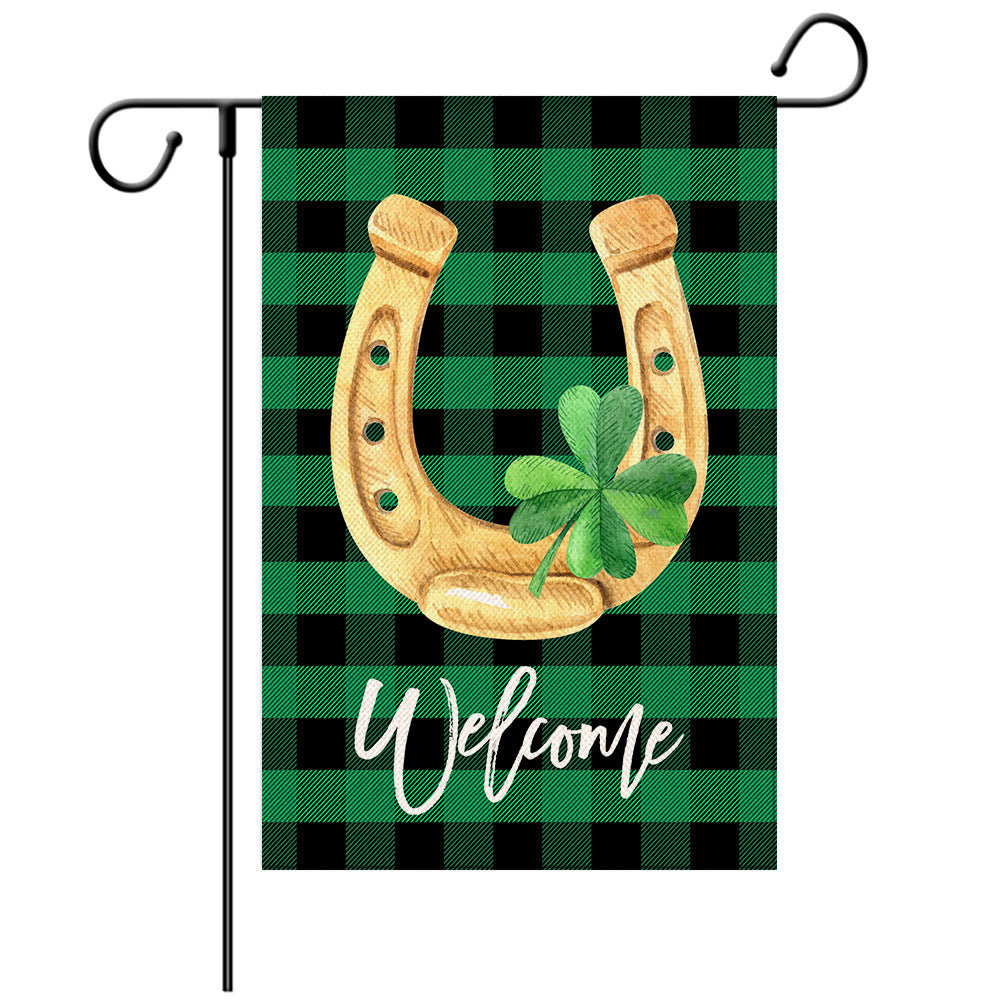 St Patrick's Day Welcome Flag -  Garden Flag - Yard Flag Designs - Illustration