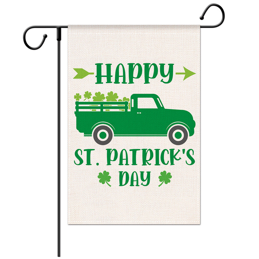 St Patrick's Day Welcome Flag -  Garden Flag - Yard Flag Designs - Illustration