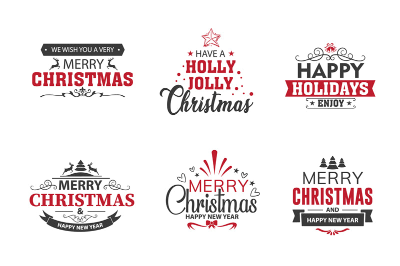 Handwriting Merry Christmas Title Logo Badge Decoration - DIY Elements - Logo Flag Business Advertising-Png