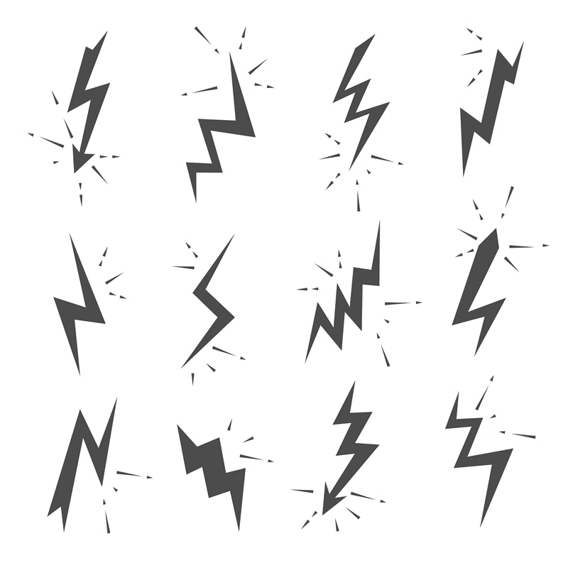 Éléments de foudre dessinés à la main - Téléchargement de conception de logo d'illustration -