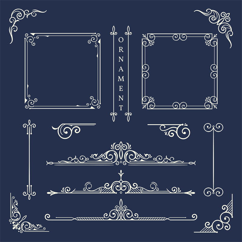 Collection de cadres de luxe, bordures victoriennes vintage, motifs décoratifs à la main - Téléchargement gratuit en format Png/PSD/JPG