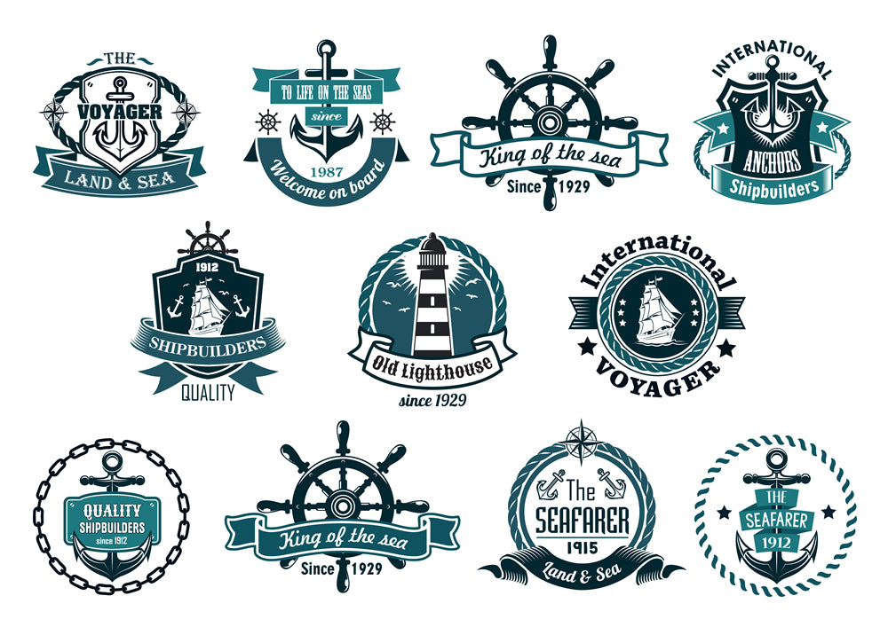 Rudder - Sailing -Steel Wheel Elements -Vector-image-jpg-eps- Logo Badge designs