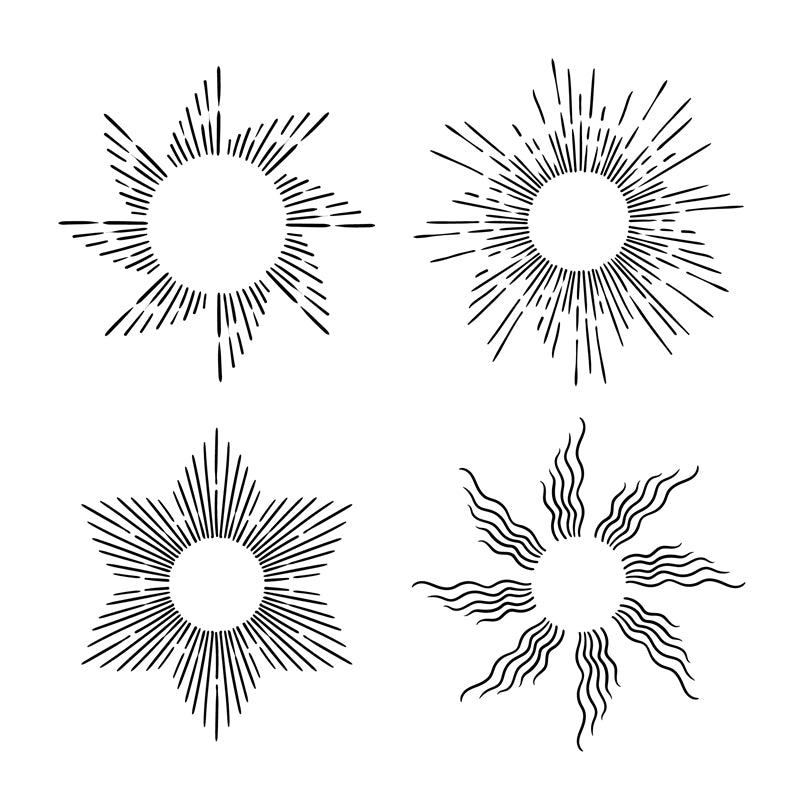 Handdraw Sun burst line elements - Clip - Icon - 