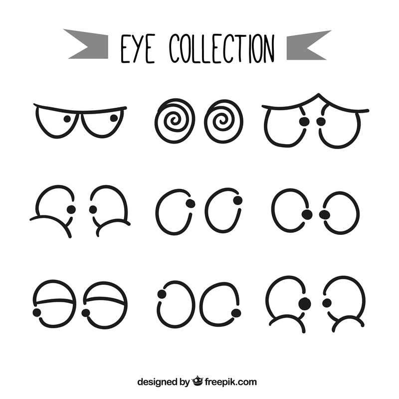 Handdraw Cartoon Eye Clips - Cartoon Face - Cartoon Eye Ball - Halloween