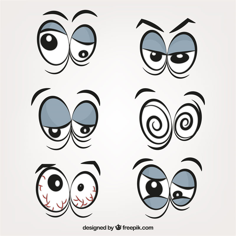 Clips d'yeux de dessin animé à la main - Visage de dessin animé - Globe oculaire de dessin animé - Halloween