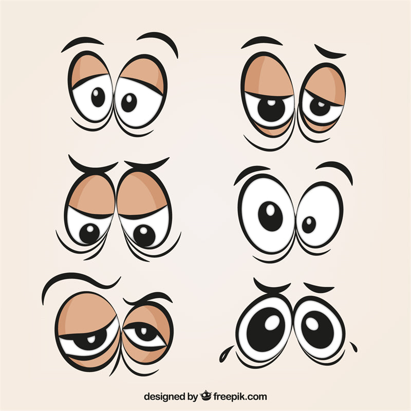 Clips d'yeux de dessin animé à la main - Visage de dessin animé - Globe oculaire de dessin animé - Halloween