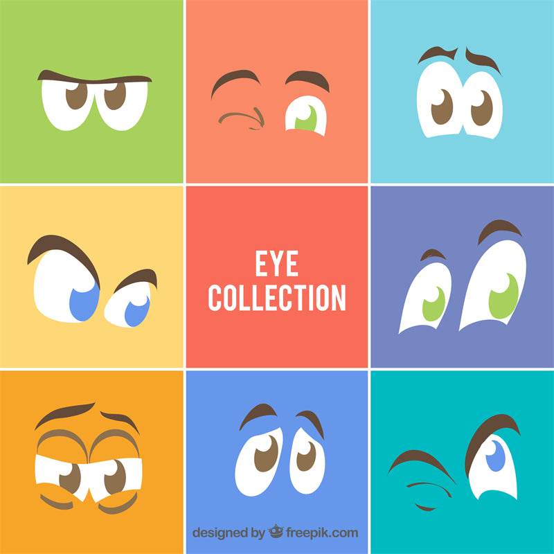 Handdraw Cartoon Eye Clips - Cartoon Face - Cartoon Eye Ball - Halloween