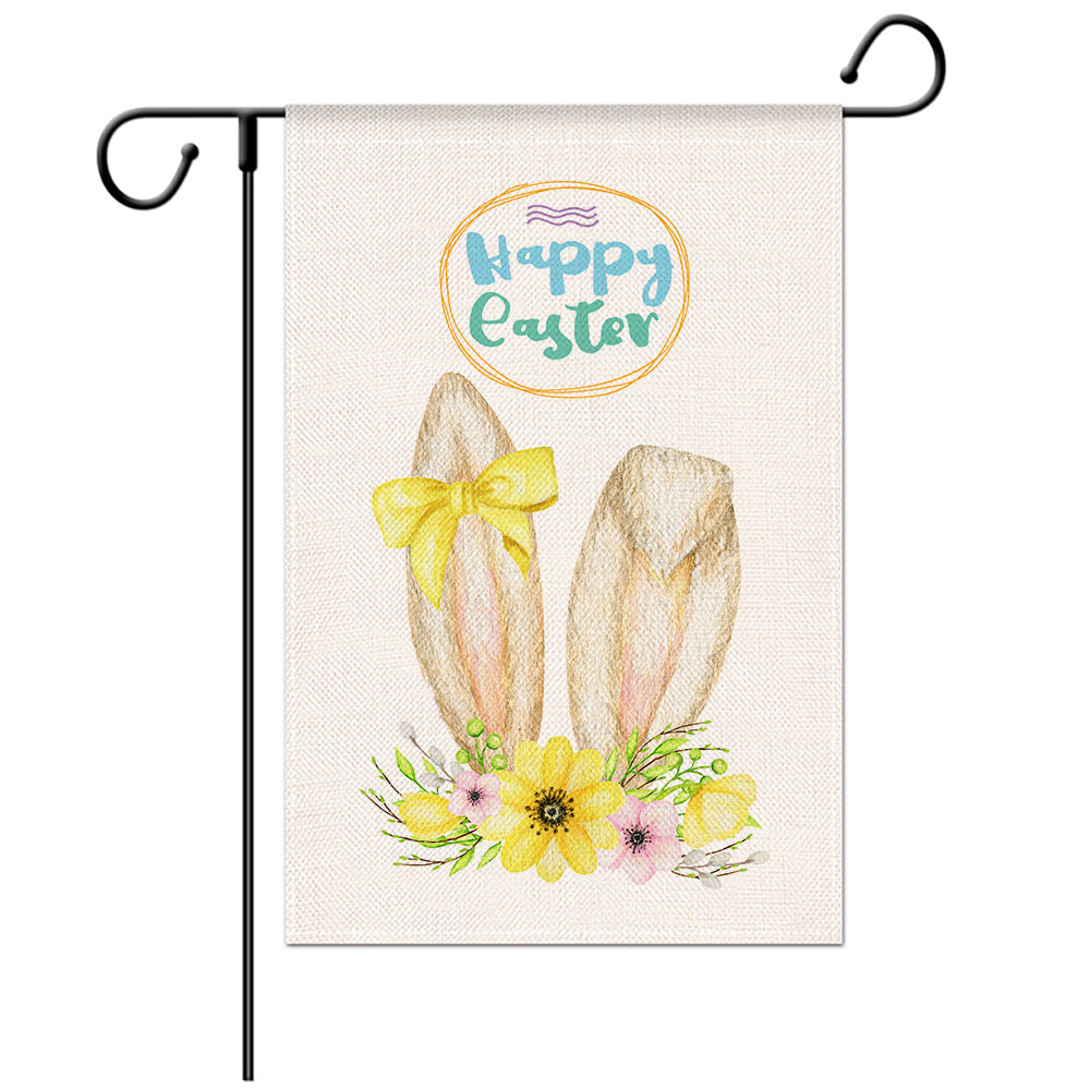 Easter Welcome Flag - Bunny Garden Flag - Yard Flag Designs - Illustration