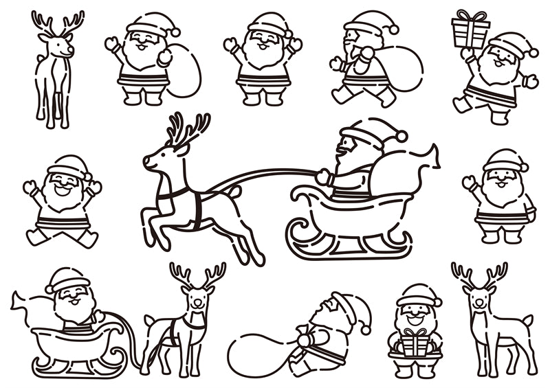Éléments du Père Noël dessinés à la main - Vecteur - Illustration - Téléchargement gratuit - Dessin animé
