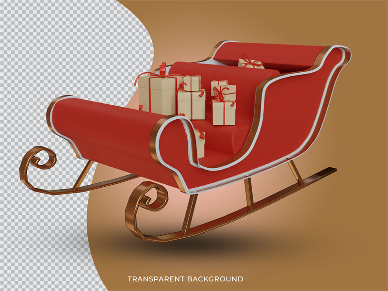 Santa Sleigh &Reindeer - Christmas Season Elements - Elk Pattern -  Png/PSD/JPG/ Free Download