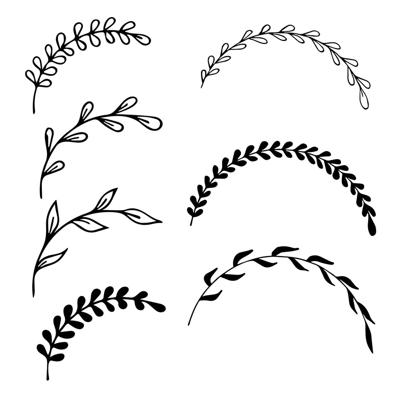 Branche et couronne dessinées à la main, téléchargement gratuit - Illustration Décor PNG/PSD/JPG