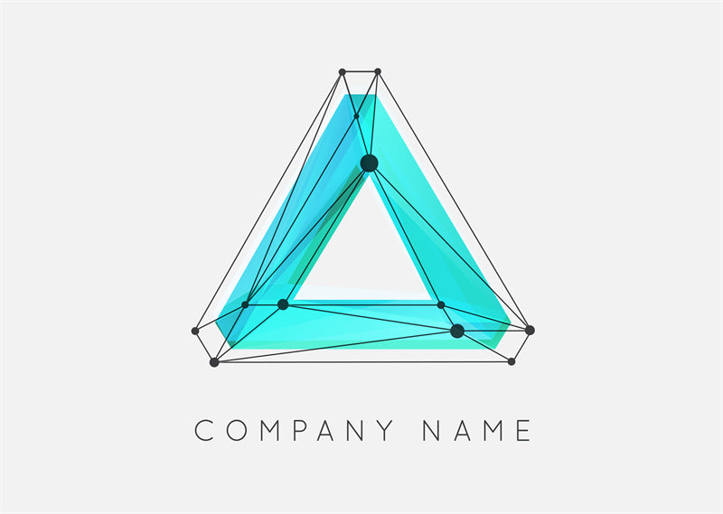 Modèle de logo graphique abstrait triangulaire - Fond d'écran publicitaire - Fond d'écran géométrique - Téléchargement gratuit au format PNG/PSD/JPG