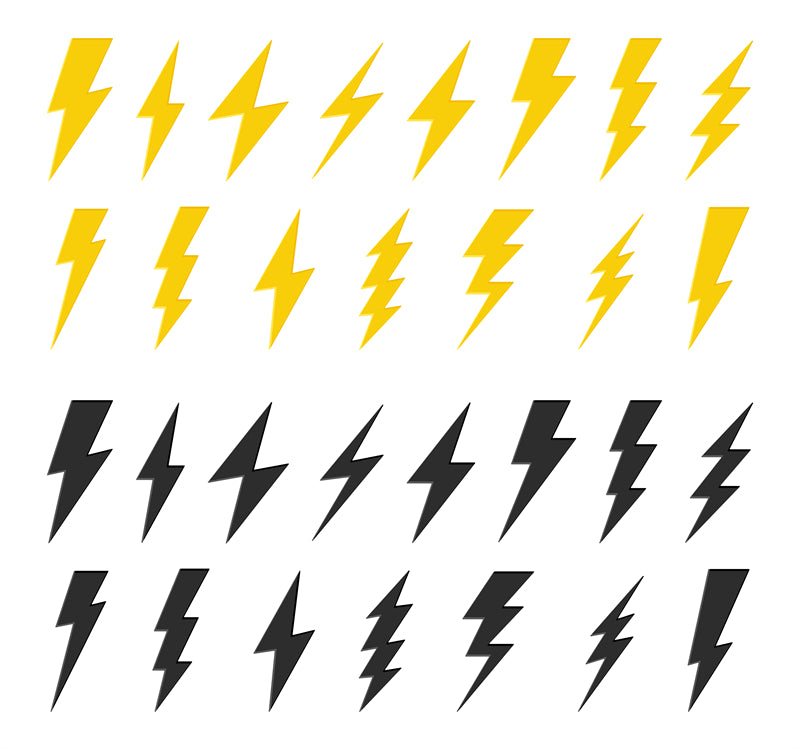 Lightning Elements Power Electrocity Signs - Illustration Logo design Download -  