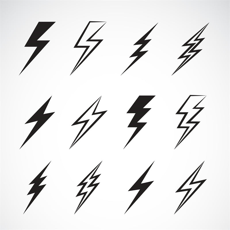 Lightning Elements Power Electrocity Signs - Illustration Logo design Download -  
